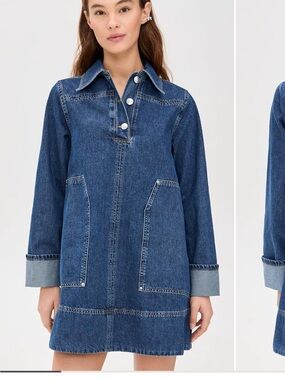 ALIGNE Keri Western Pocket Denim Dress - Dark Blue